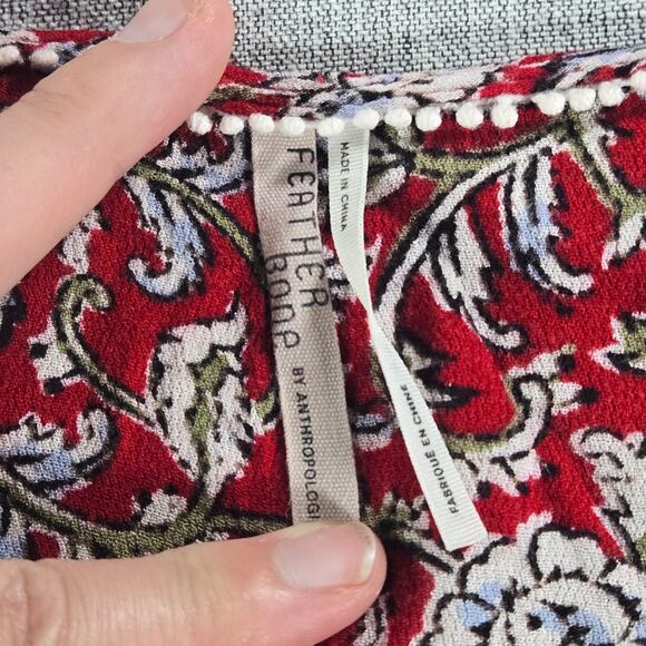 Feather Bone Wom Sz 4 Anthropologie Corset Waist Boho Piratecore Hippie Blouse - Picture 9 of 12